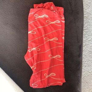 Coral bow leggings